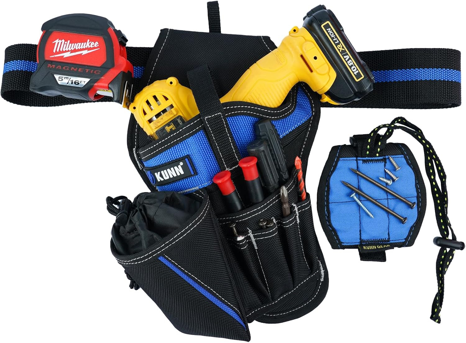 3-In-1 Left-Handed Drill Holster Set with Tool Belt and Magnetic Wristband, Cord