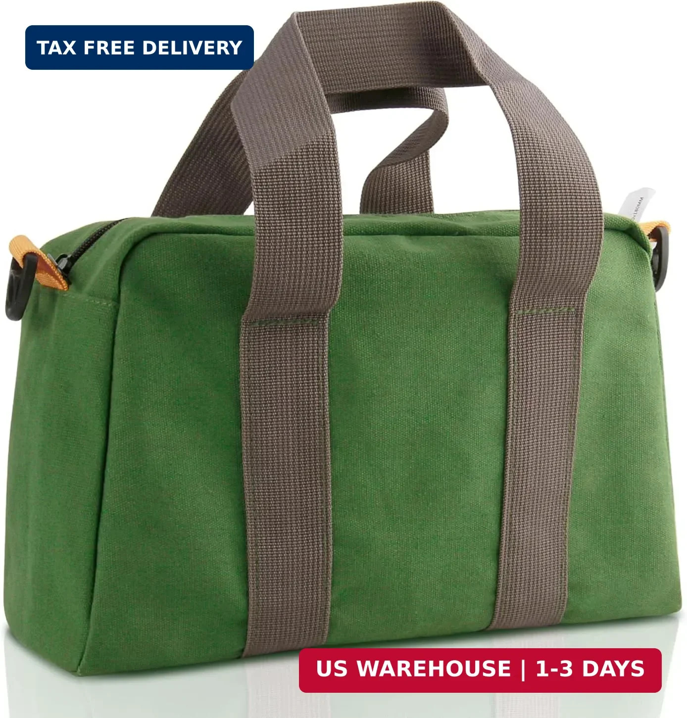 12 Inch Small Tool Bag, Canvas Tool Storage Bag, Large Capacity Multipurpose Zip