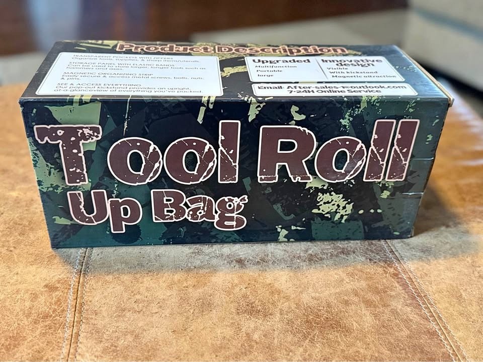 NEW Unbranded Roll up tool bag organizer with transparent pockets with zippers