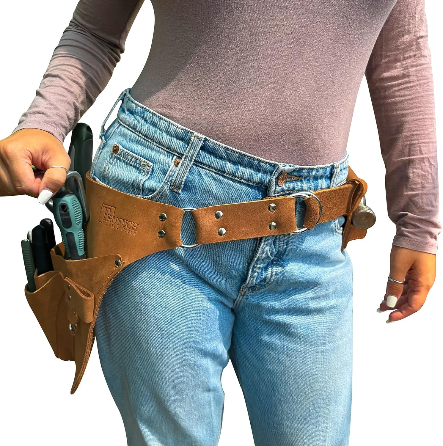 Leather Garden Tool Belt for Men Women Gardener Apron