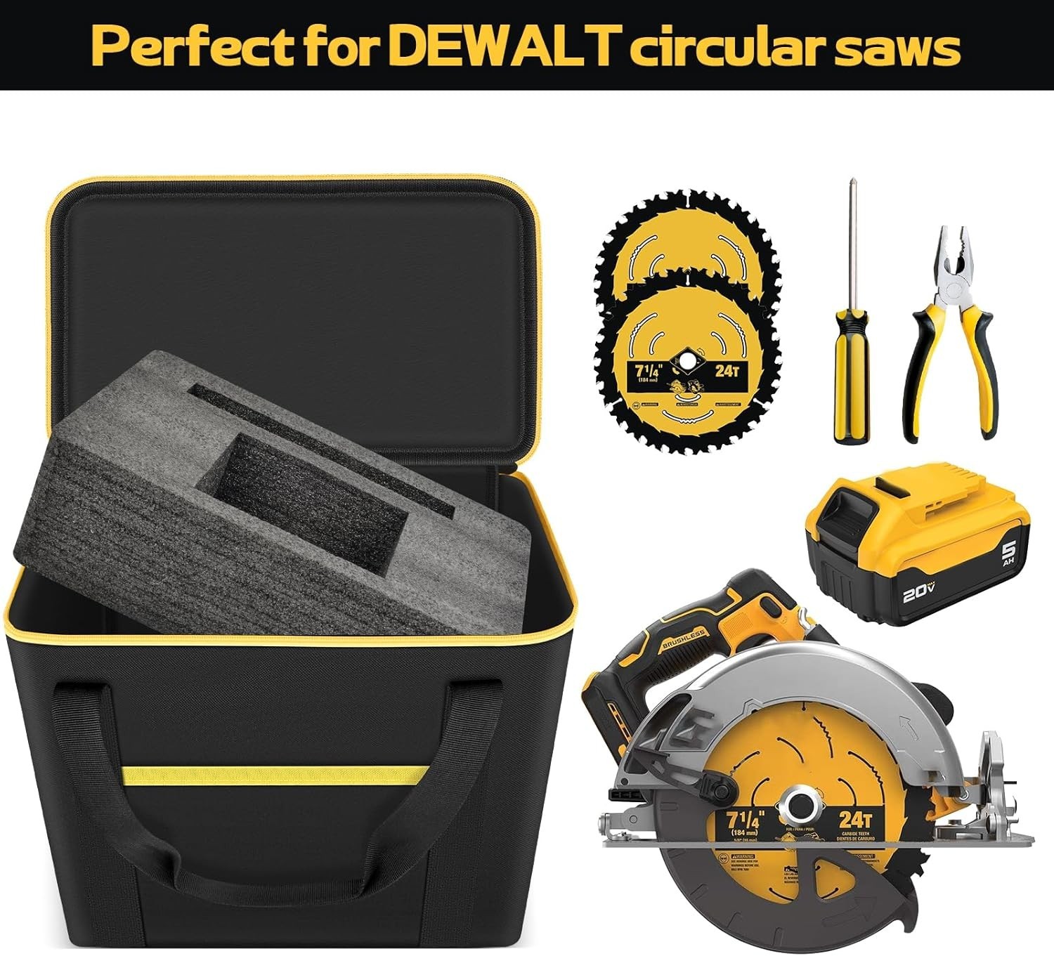 Universal Tool Bag for DEWALT 20V MAX 7-1/4-Inch DCS573/DCS570B, for Milwauke…