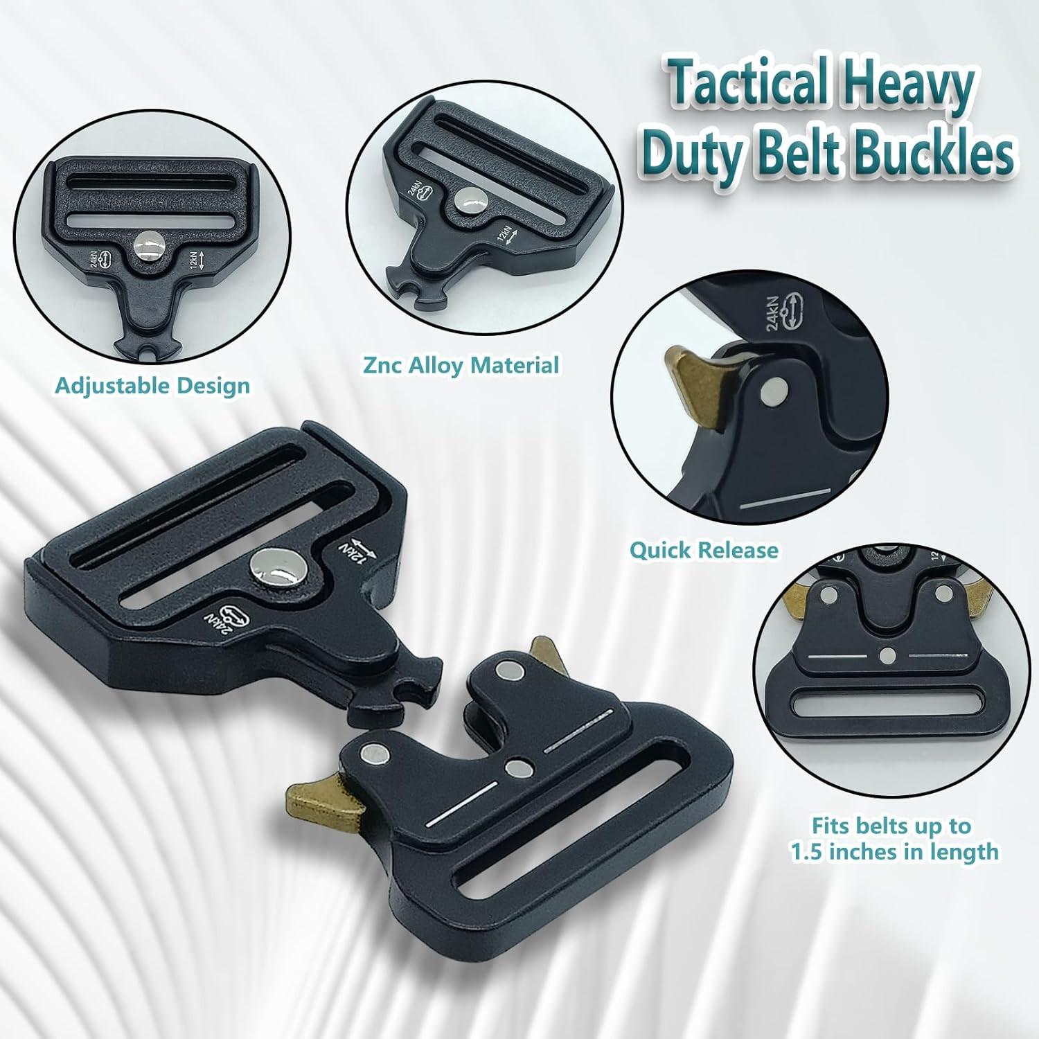 2 Pack Metal Quick Release Buckles, 1.5 inch (38mm), Adjustable for Backpack …