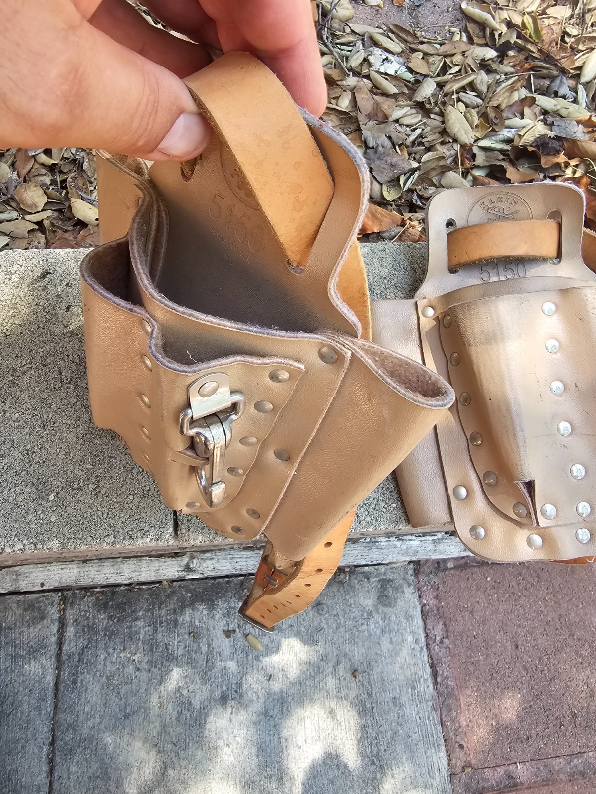 3 Pieces Klein Tools 5150 Electricians Genuine Leather Tool Pouch With 5201 Belt