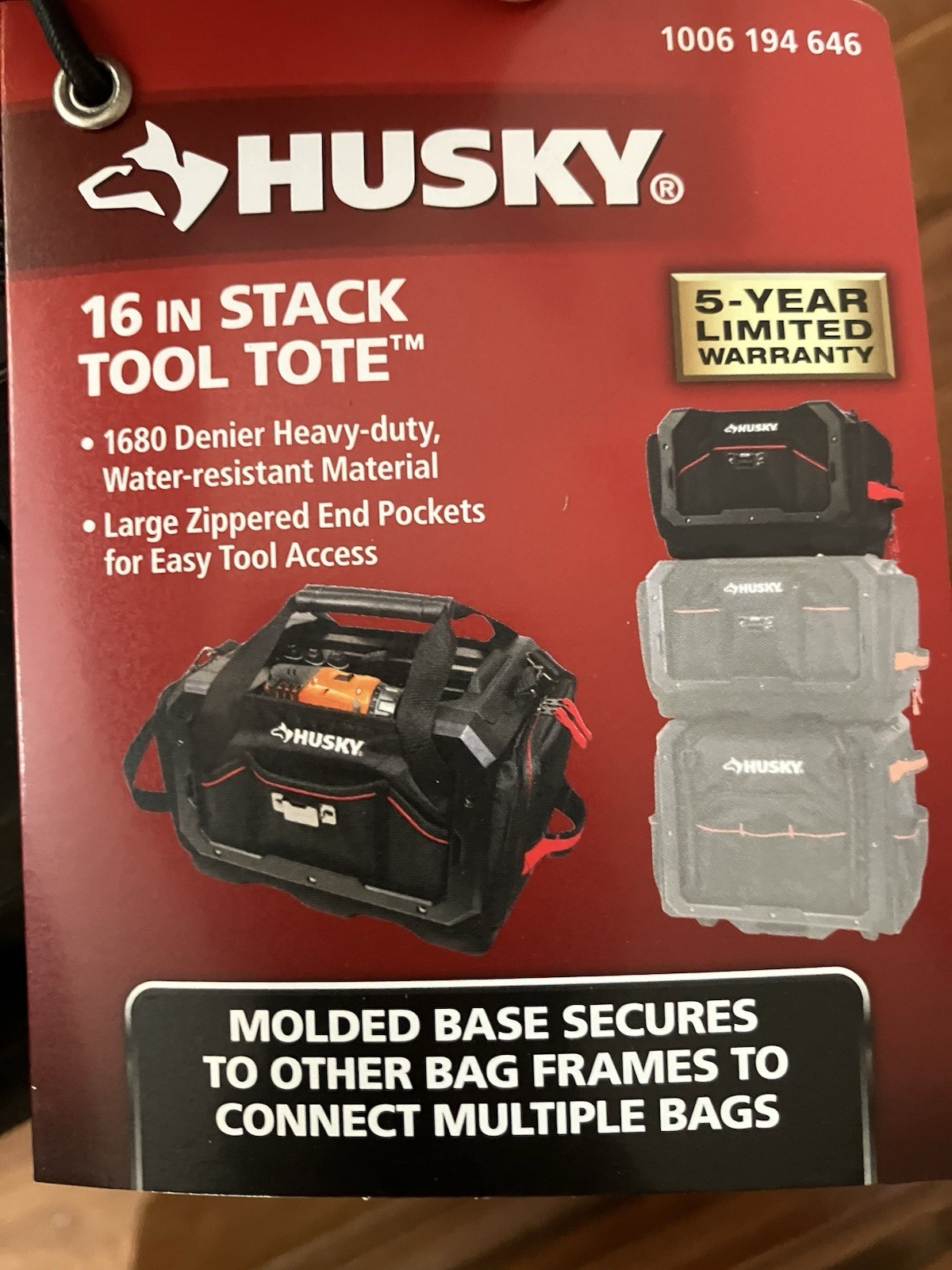 Husky 16 in. Stack Tool Tote