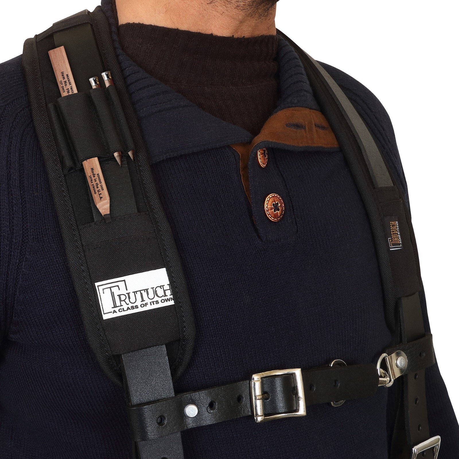 TRUTUCH Nylon and Leather Tool Belt with Leather Work Suspender | Construction