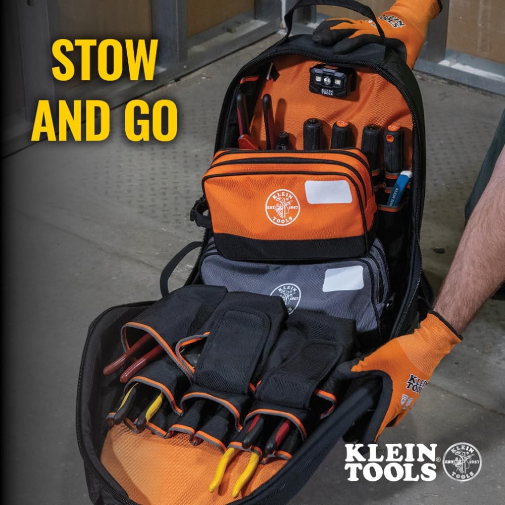 Klein Tools Tool Pouch, Dual Compartments, Dimensions NA | 2-Pack, Pack of 2
