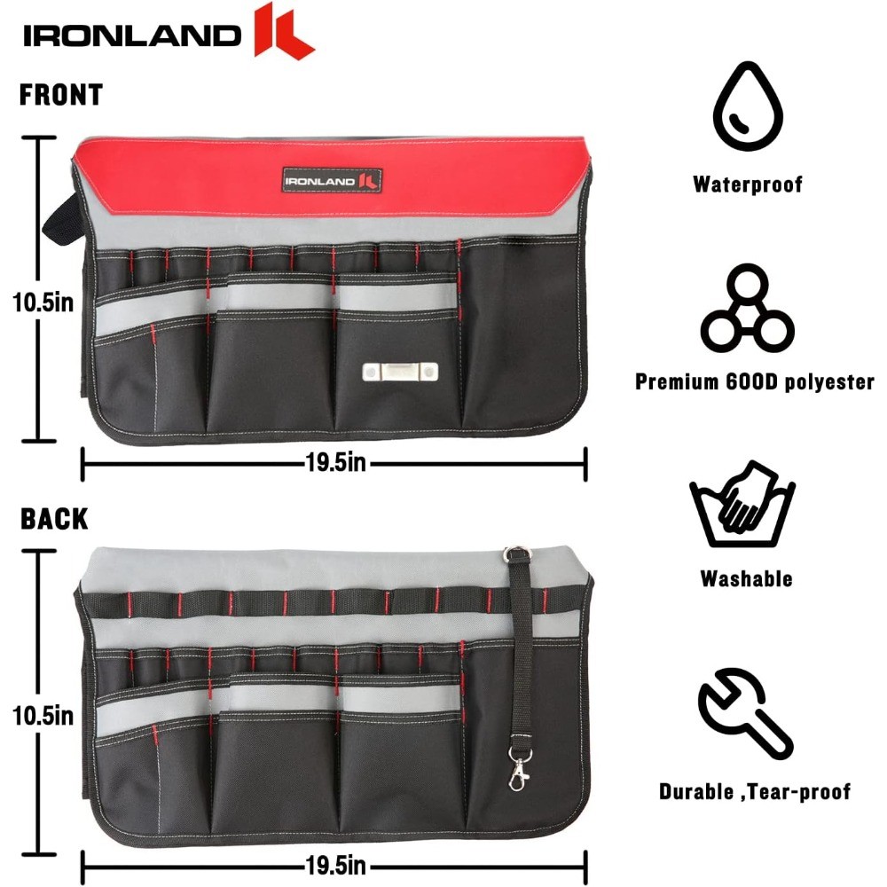 Tool Fit , 51 Pockets, Bucket Tool Caddy for Garden, Construction,Red & Black