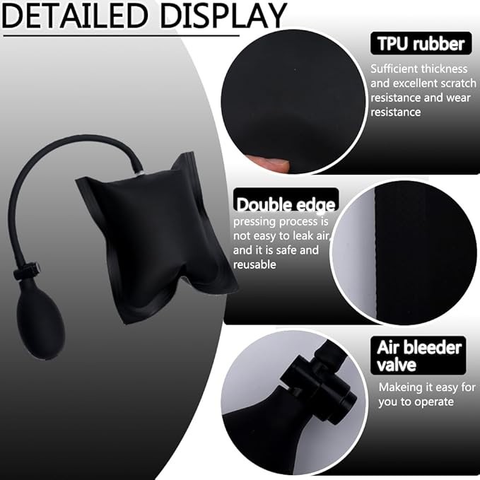 2 Pack Air Wedge Pump Bag, Thickened Inflatable Shim for Door Window Furniture