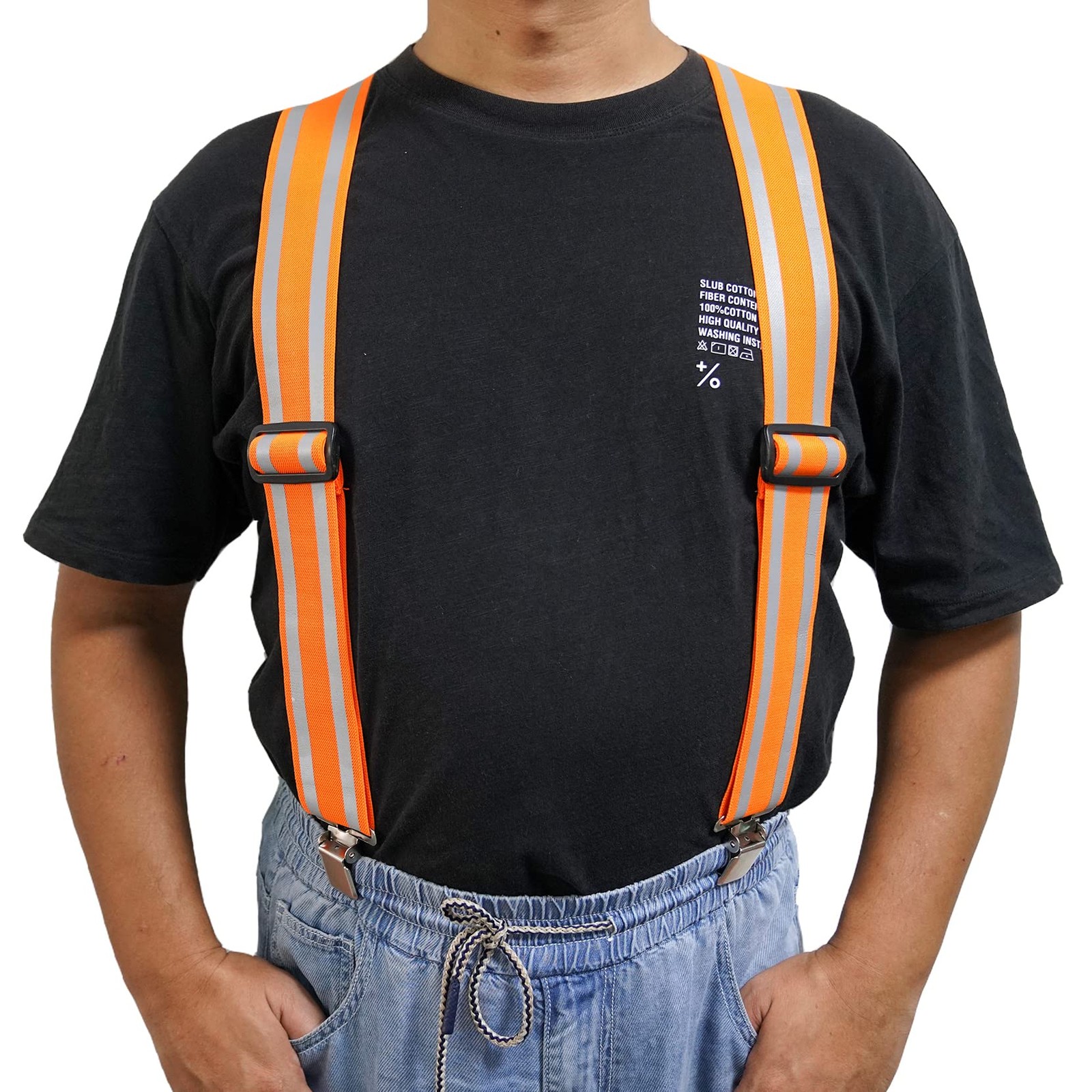 KUNN Safety Reflective Suspender High Visibility One Size, A001-orange