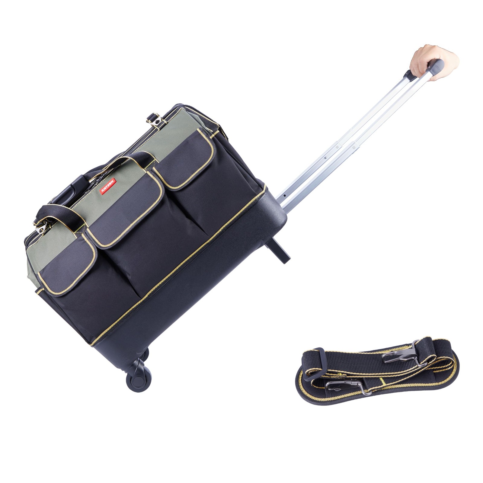 rolling tool bag with wheels for Electrician HVAC Tool Bag Organizer ，pull ro…