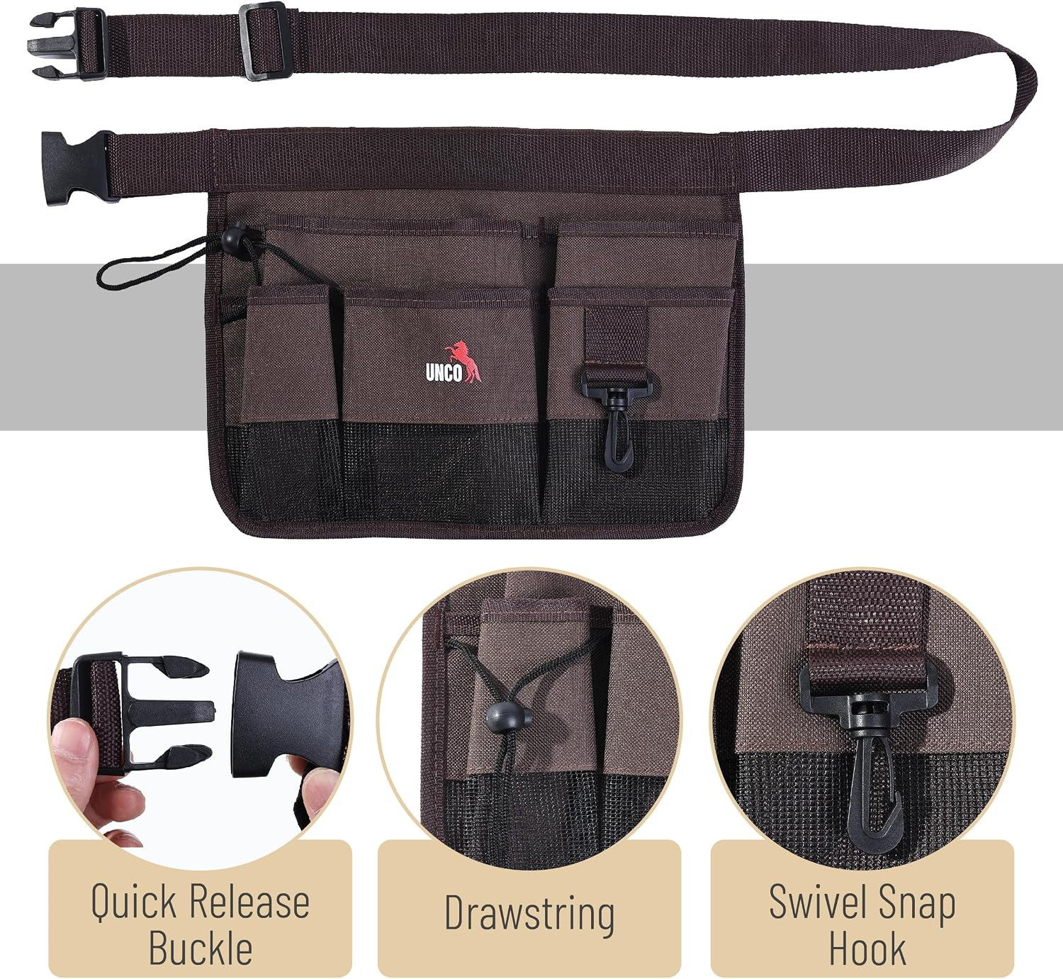 Gardening Tool Belt for Men – Waist Apron with Pockets for Garden & Construction