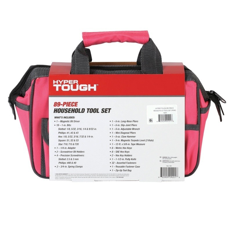 89-Piece Household Tool Set Multi-Purpose Assortment W/ 12 Pocket Zip-Up Bag New