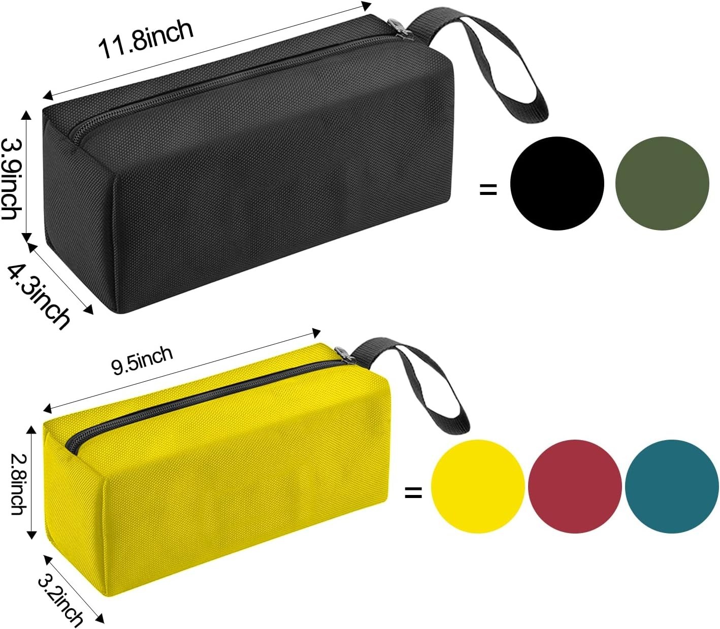 5 Pack Canvas Tool Pouch of Two Sizes, Tool Pouches with Zipper, Multipurpose…