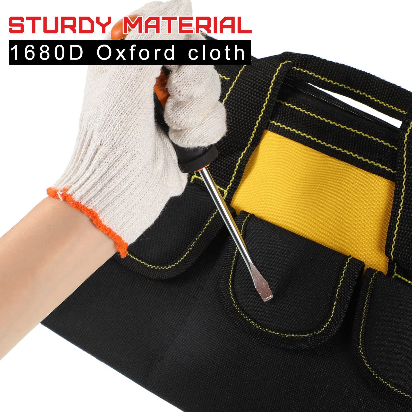 Waterproof Tool Bag Strong Molded Base Multi Pockets Wide Mouth Tote 4 PCS
