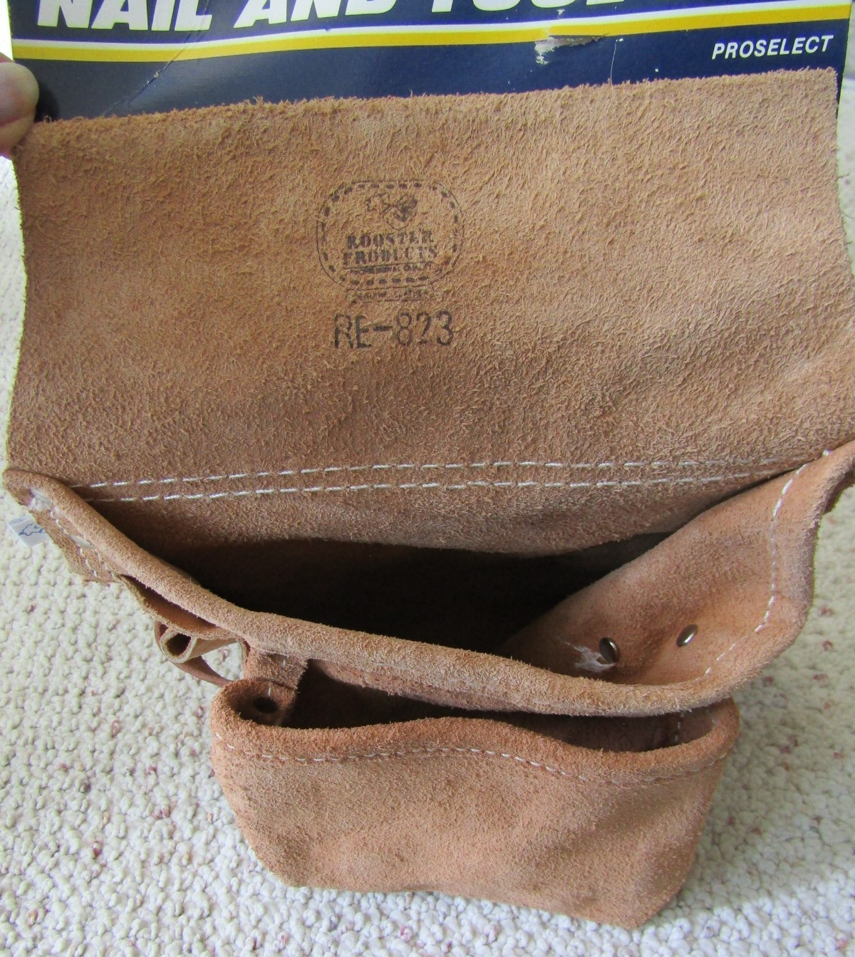 Rooster ProSelect RE-823 Nail Tool Suede Leather Pouch Bag Heavy Duty 11×9.5 NEW