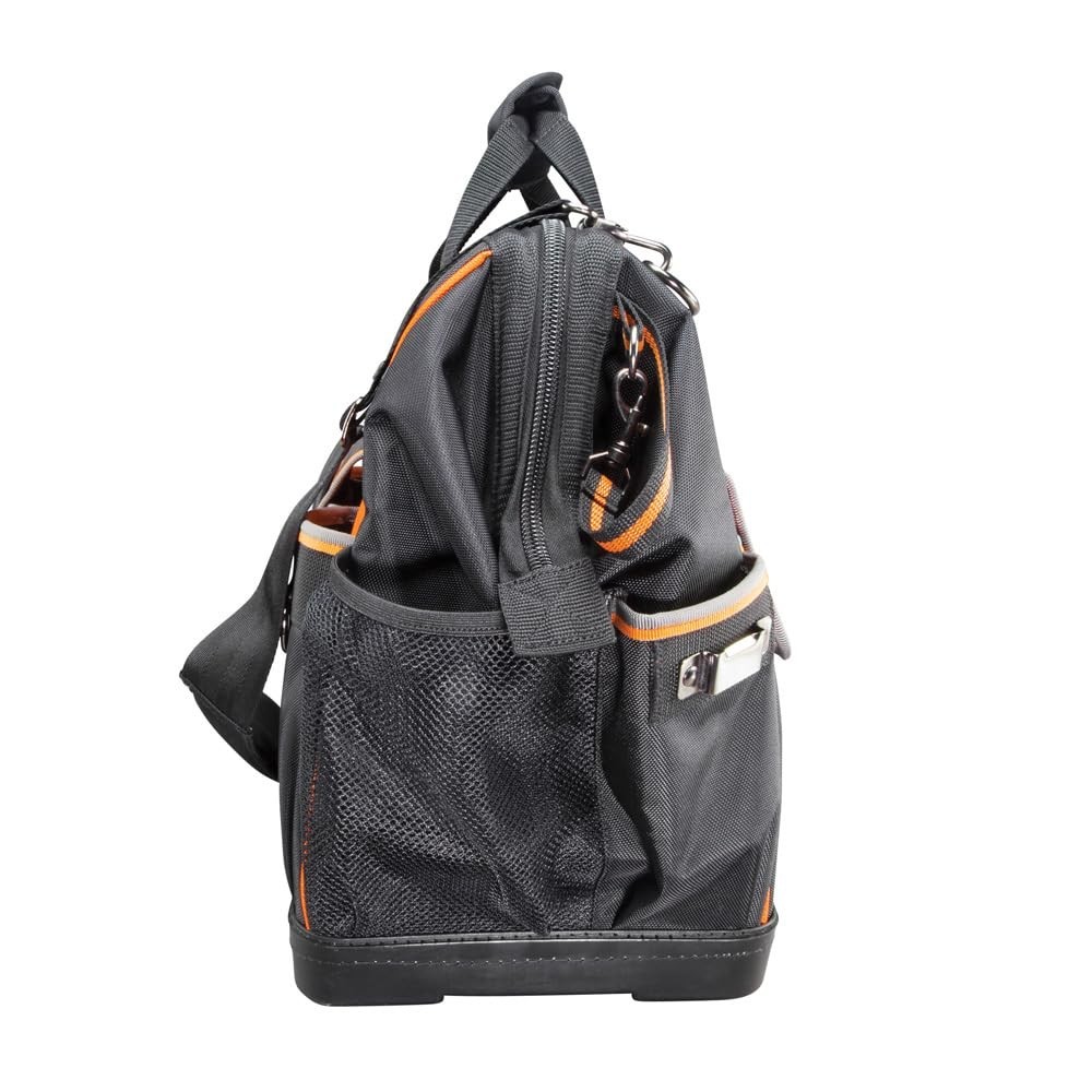 Wide-Open Tool Bag, 1680D Ballistic Weave, Molded Bottom, Detachable Strap, Dura