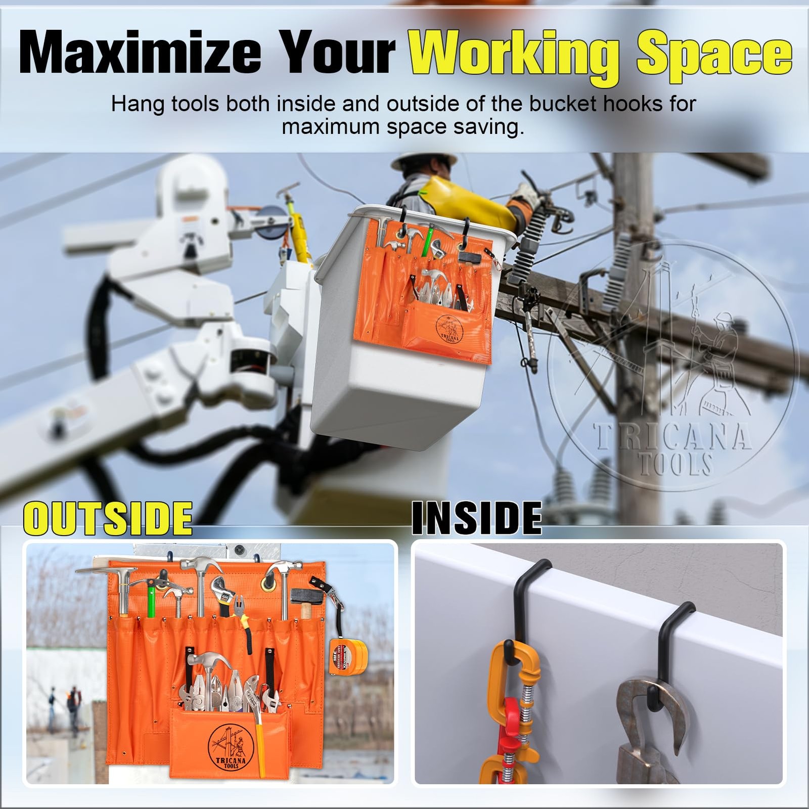 Lineman Tool Board, Aerial Apron Bucket Truck Tools Organizer with Over 8 Poc…