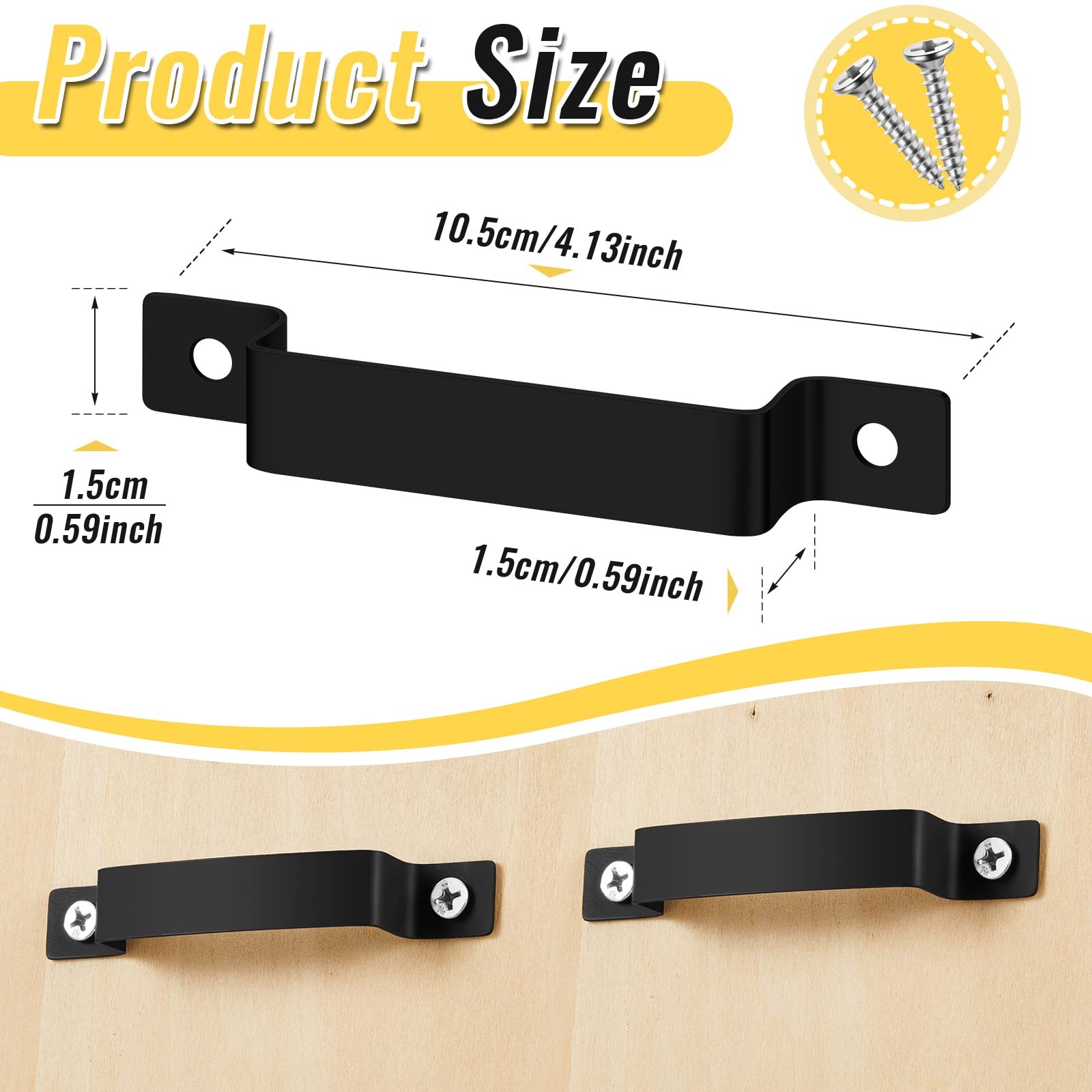 12 PCS Tape Measure Clip Bench Belt Universal Tool Screws Stainless Steel Black