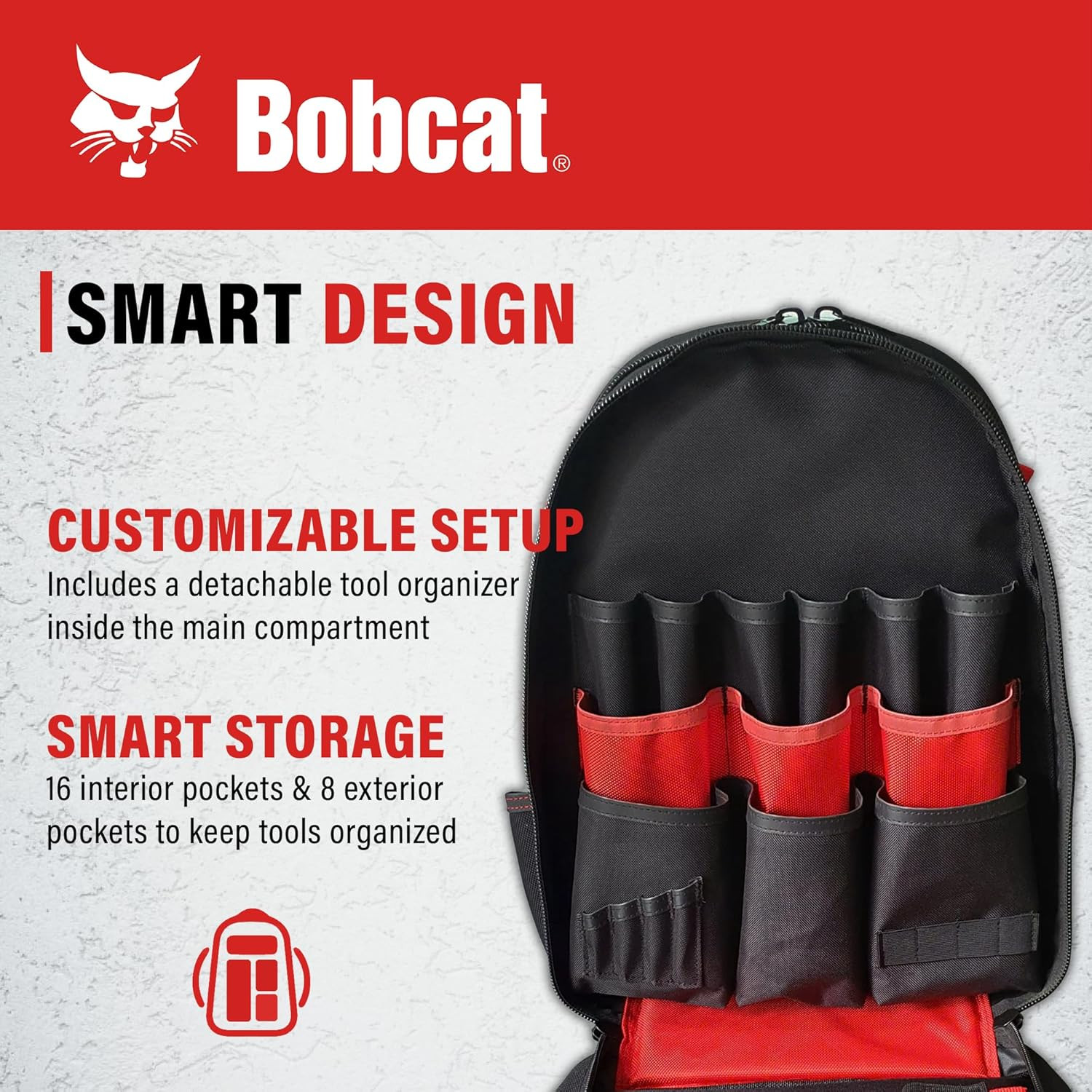 Durable Bobcat Tool Backpack for Electricians, HVAC & Construction Pros