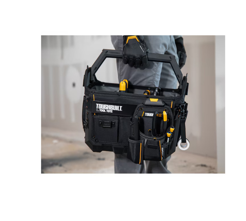 TOUGHBUILT Large Black Polyester 16-in W x 11.02-in D x 13.78-in L Tool tote