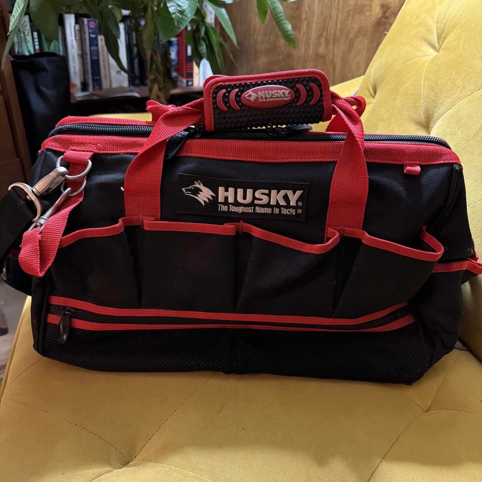 Husky Tech Tool Bag Heavy Duty Storage Organizer Large – 18x12x10 Semi Rigid