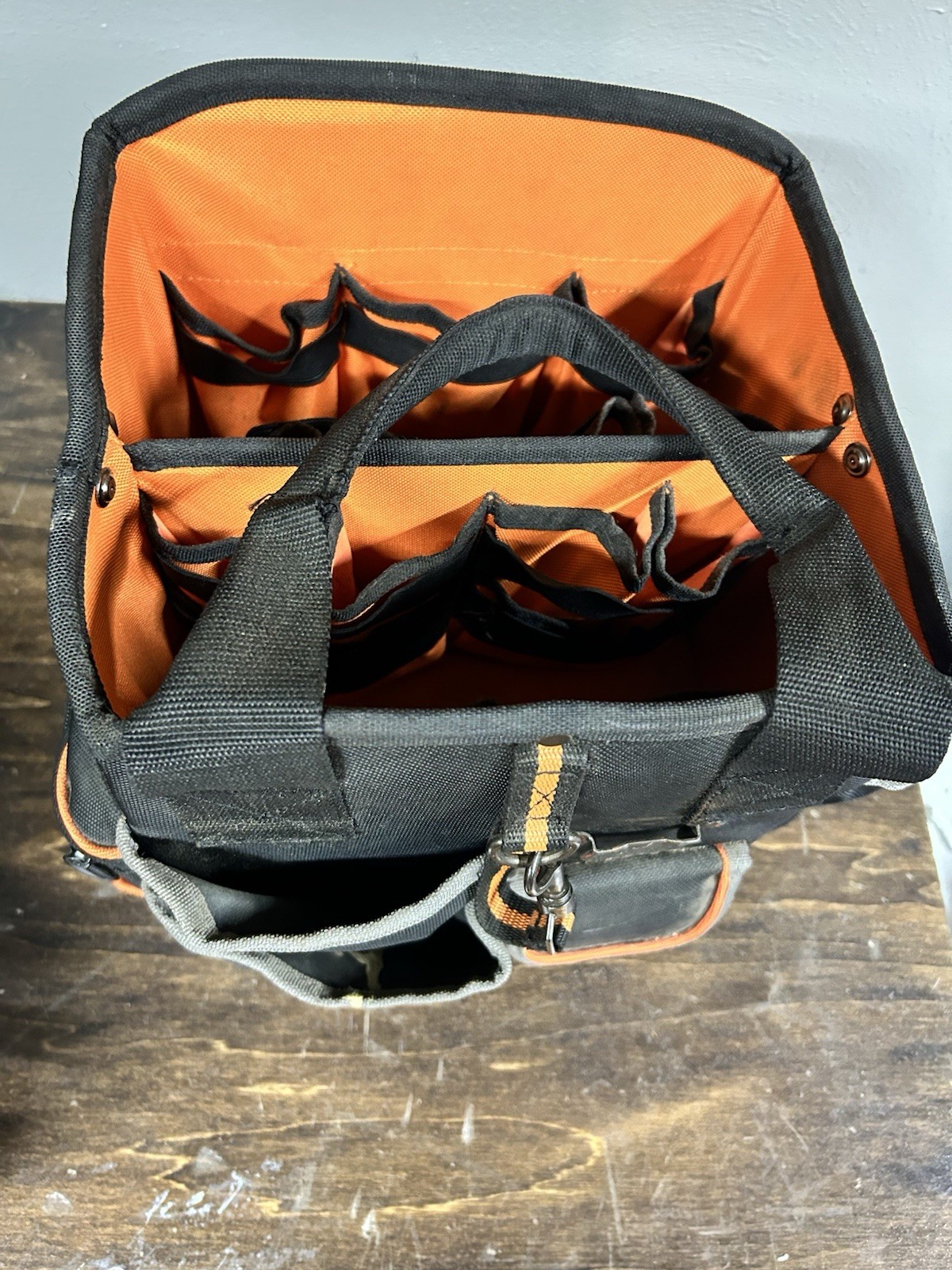 Klein Tools Nylon Tool Bag w/ Organizer Pockets, Black/Orange