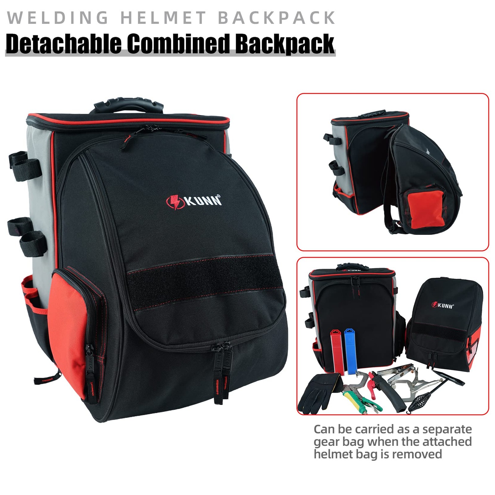 Welding-Backpack with Detachable Helmet-Bag – Durable Comfortable Tool Backpa…