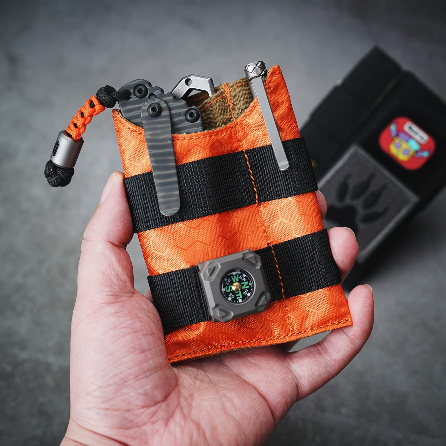 EDC Pocket Organizer 3 Slip Pockets Nylon Tool Pouch – Compact Everyday Carry