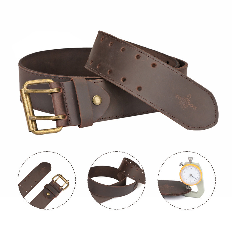 Leather Tools Holster Carry Work Belt 2″ Double Roller Buckle Rig Belt-Xmas Gift