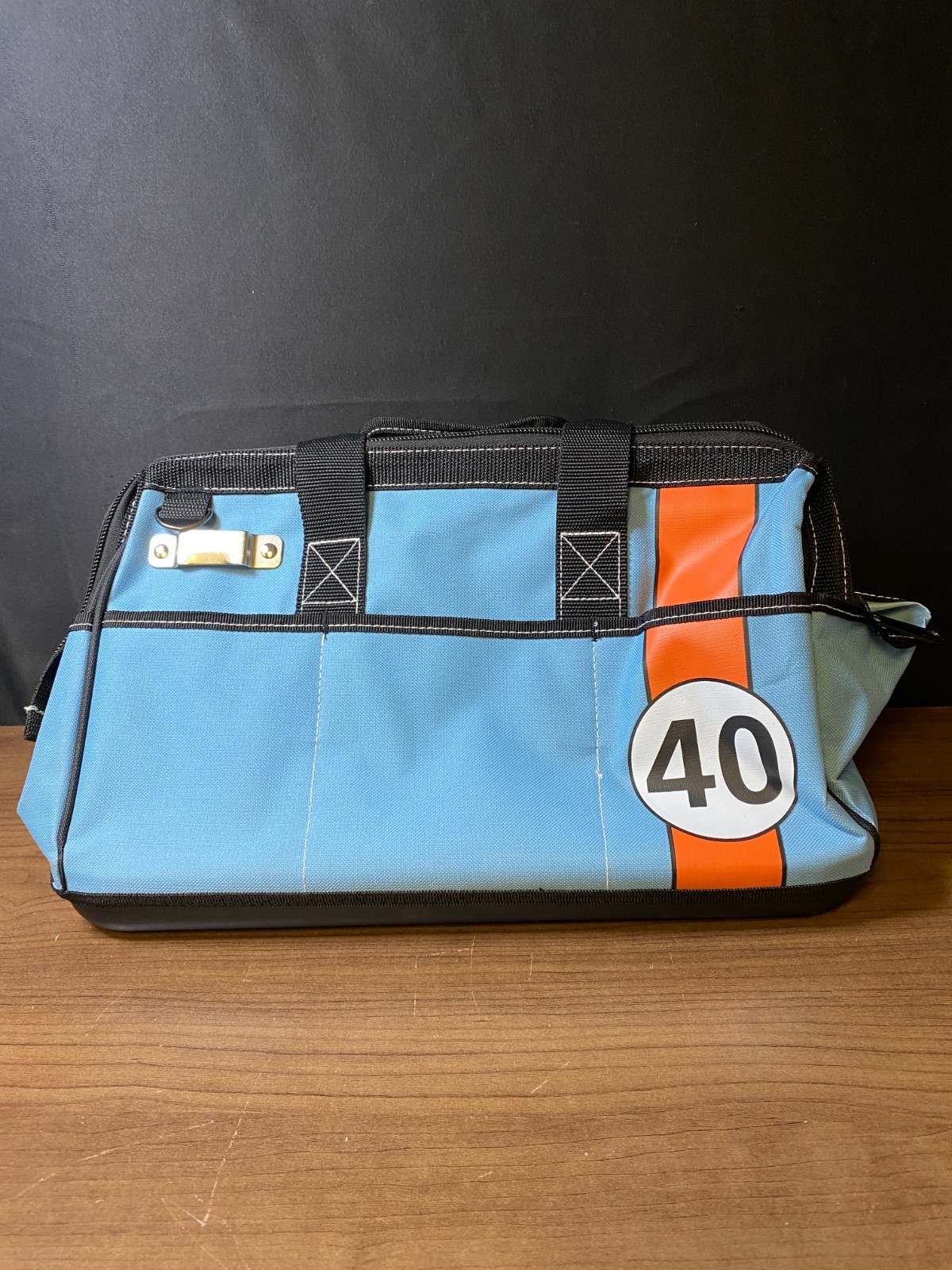 Hurricane Blue Black Shoulder Strap Multi Pockets Wide Mouth Tool Bag
