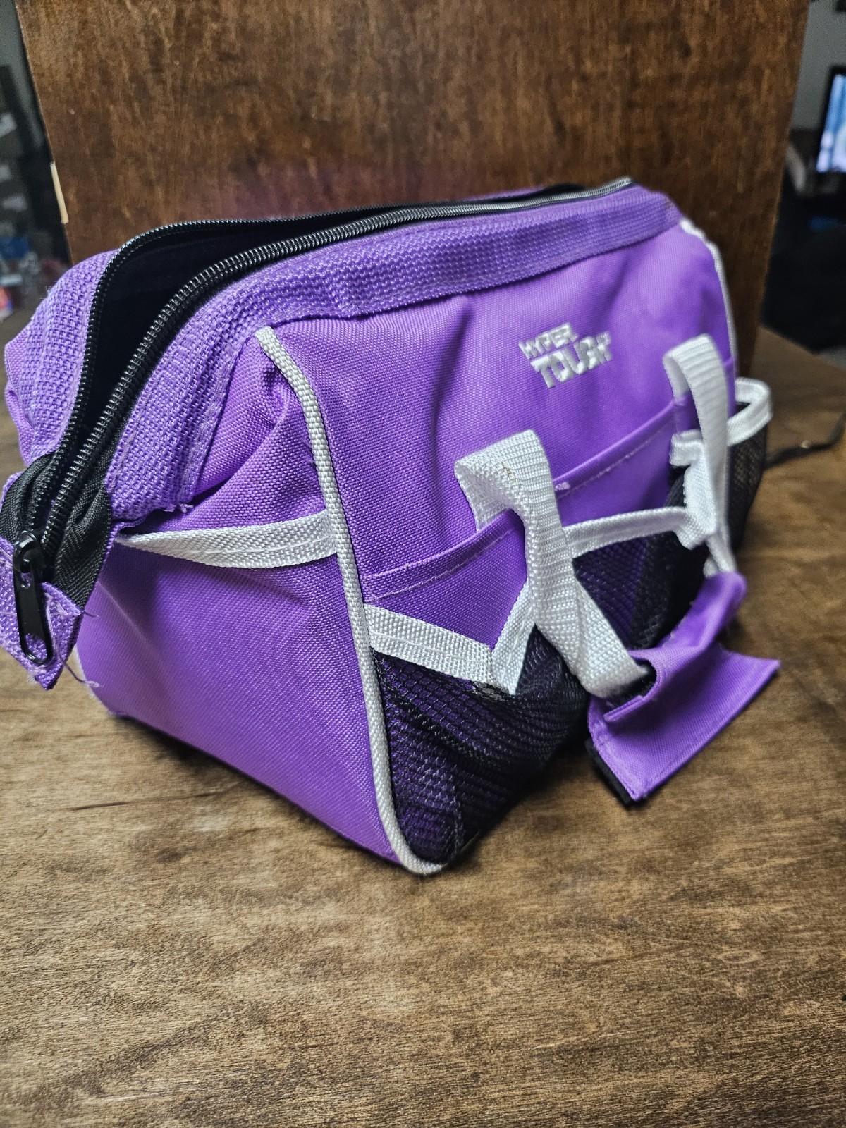 Hyper Tough Tool Bag Purple with White trim Storage Travel Carry Case 12 pocket
