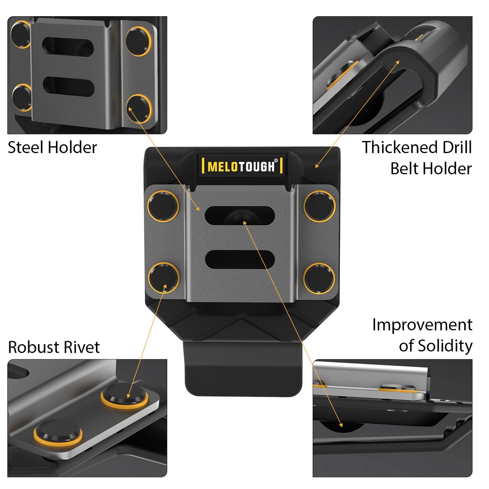 Drill Holder for Tool Belt,Drill Holster,Tape Measure Holder – Fits Up to 2.7…