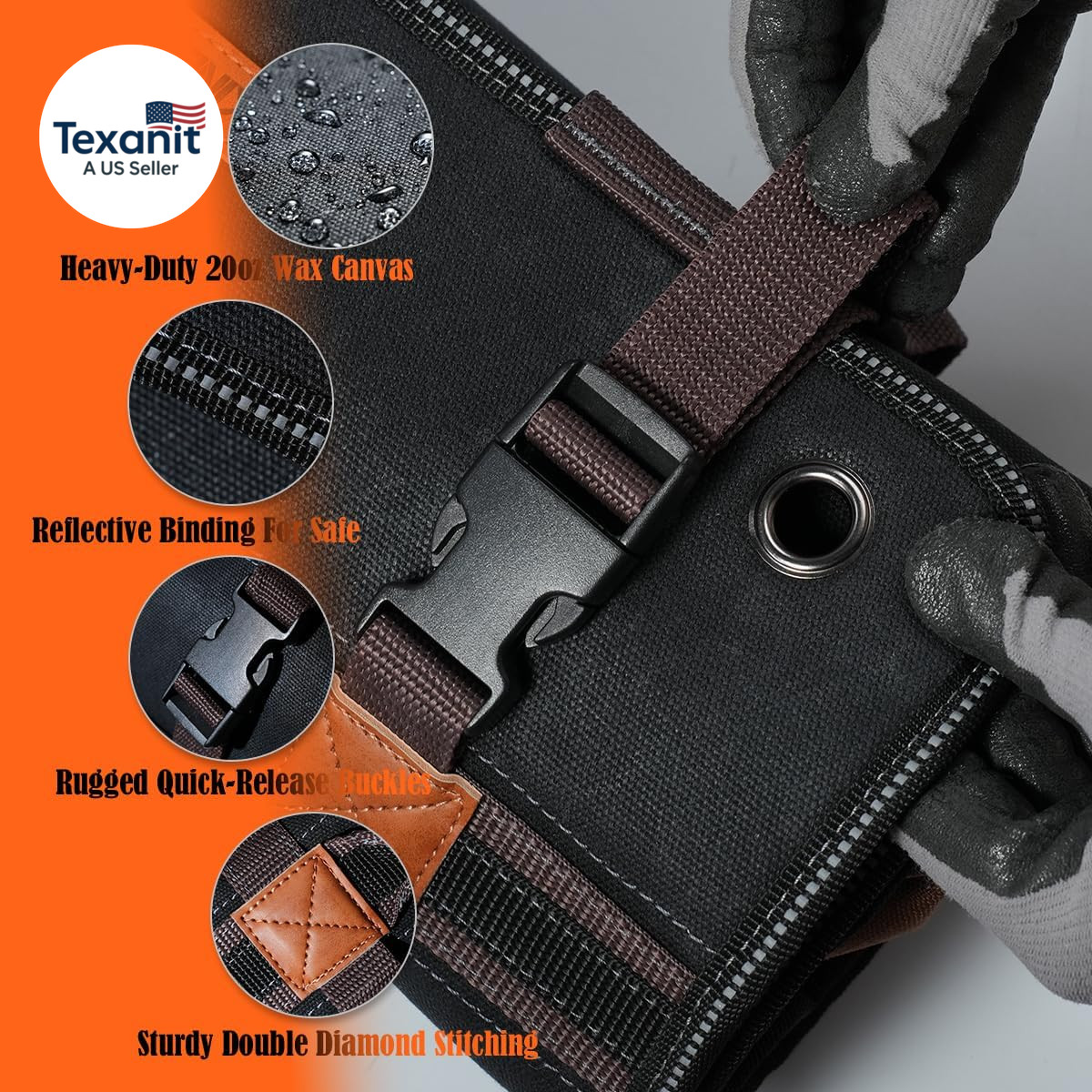 23-Pocket Canvas Tool Roll, Heavy-Duty Tool Wrap Roll, Waterproof Canvas Roll up