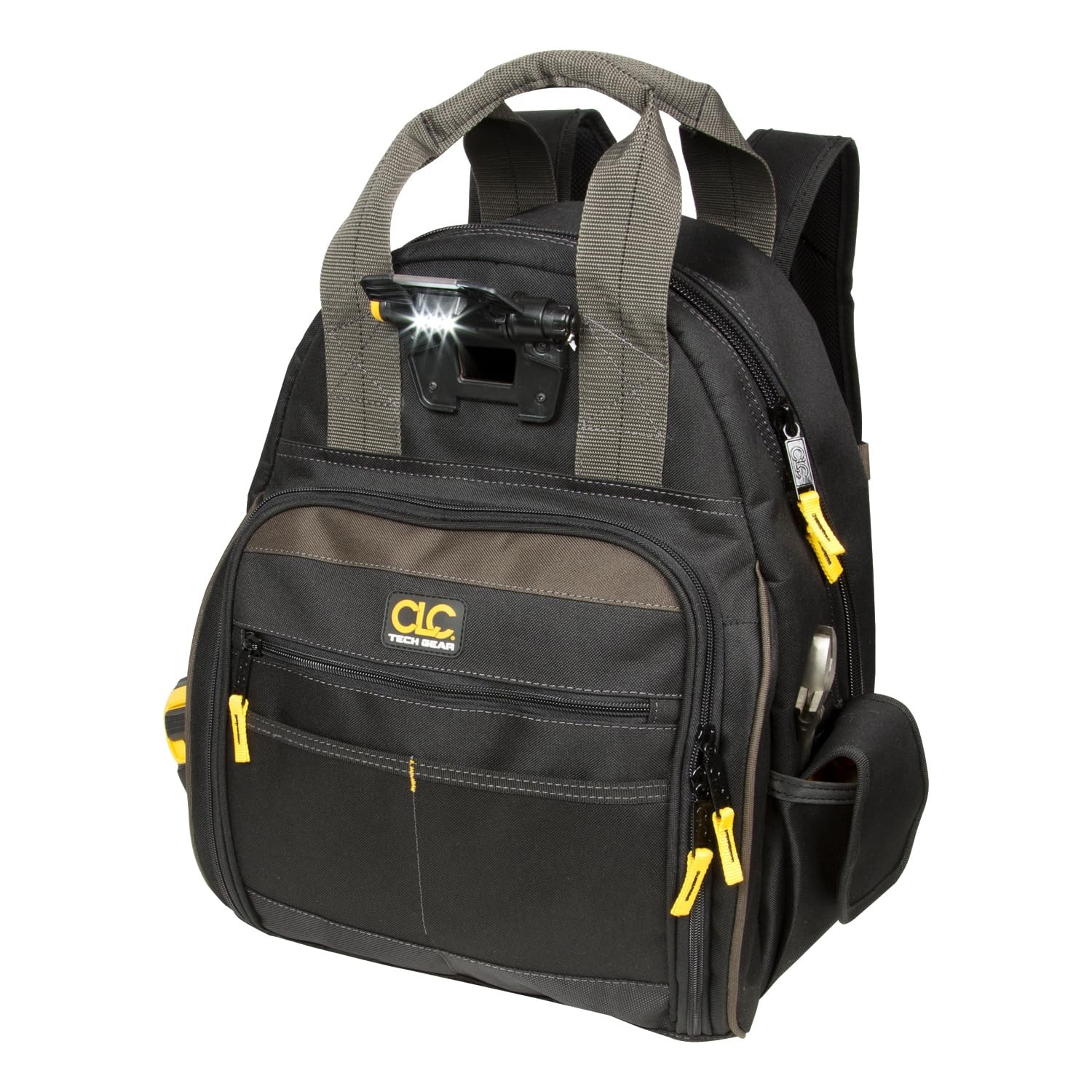 Led Lighted Tool Backpack With 53 Pockets Adjustable Straps And Comfort Padding