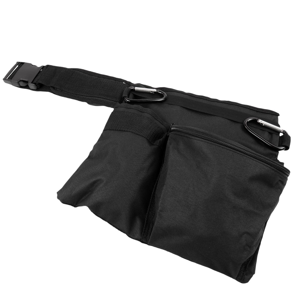 Black 3-Pocket Prospecting Utility Belt & Pouch with 2 Carabiners