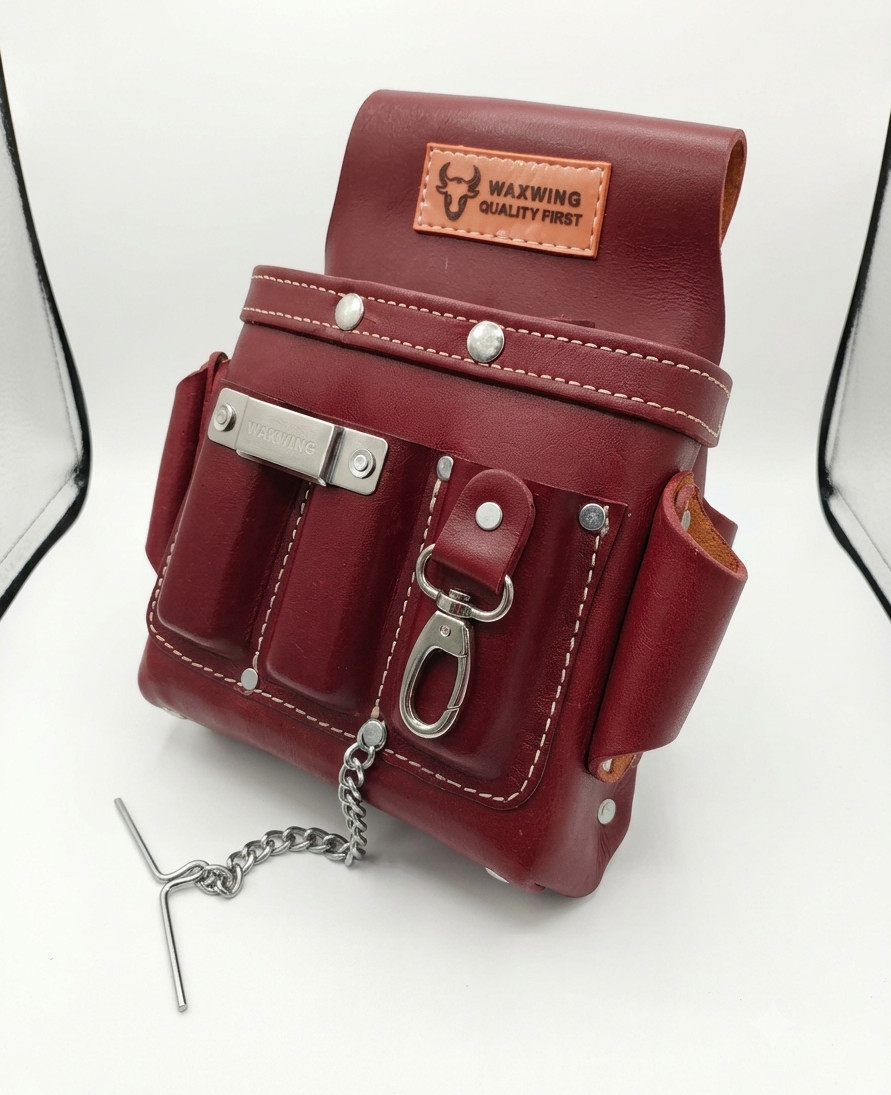 WAXWING Maroon Leather Electrician Tool Bag