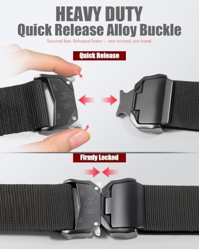 Web Work Tool Belt for Men with Heavy Duty Quick Release Buckle, 2 Inch Wide Adj