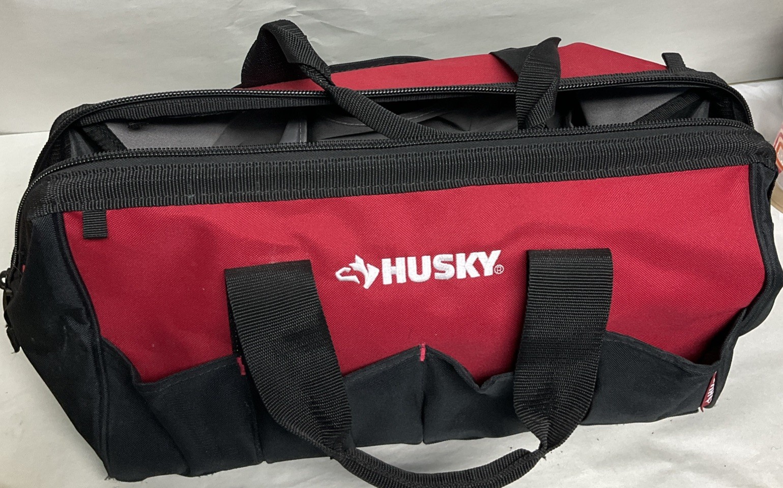 Husky Tote Tool Carry Bag 18″ Long with Zipper Closure 14 pockets-Free S&H
