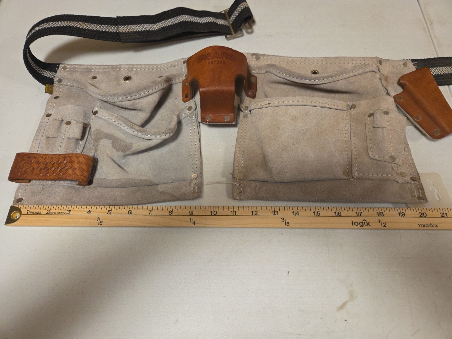 Vintage Sears Craftsman Leather Carpenter Apron 937528 Tool Utility Belt Mexico