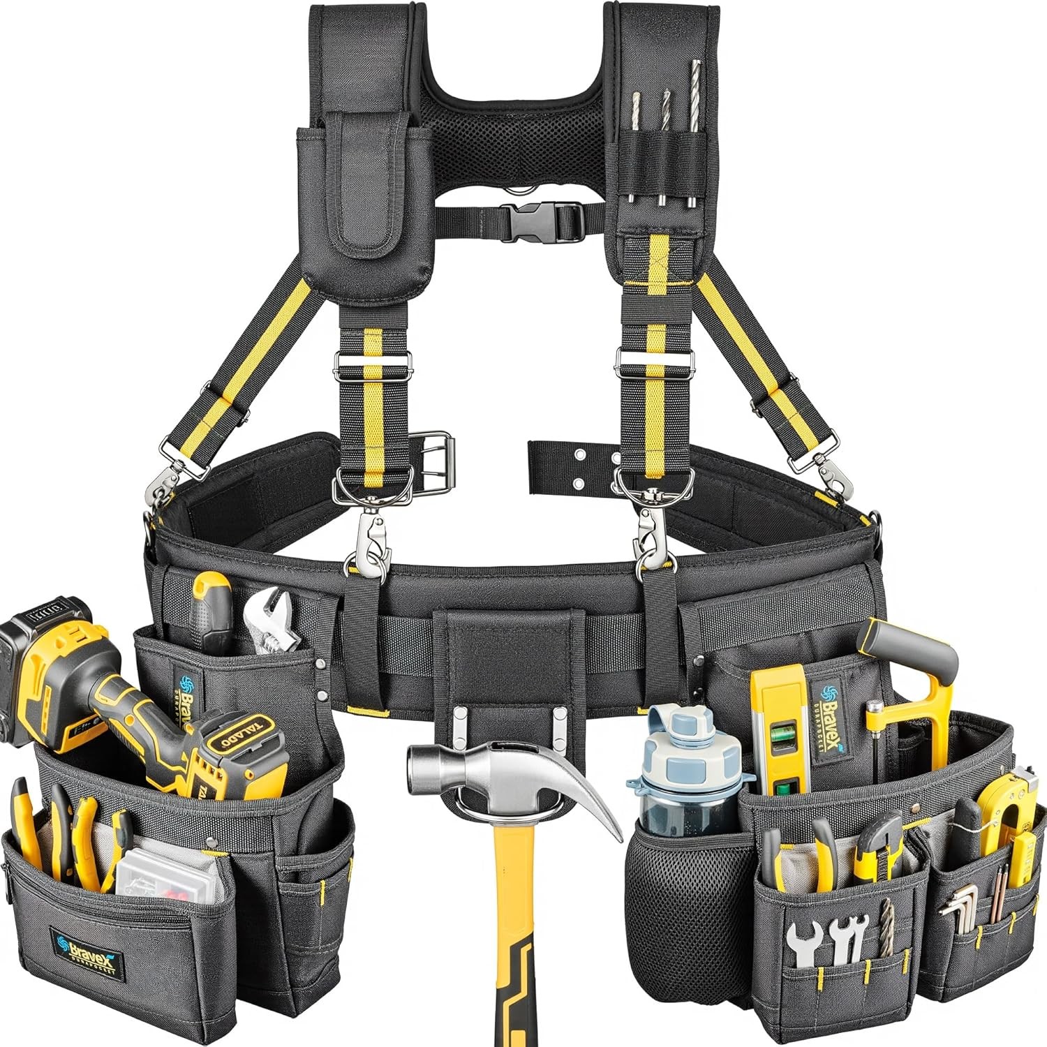 Carpenter Tool Vest Bravex 20 Pocket Suspension Rig 1200D