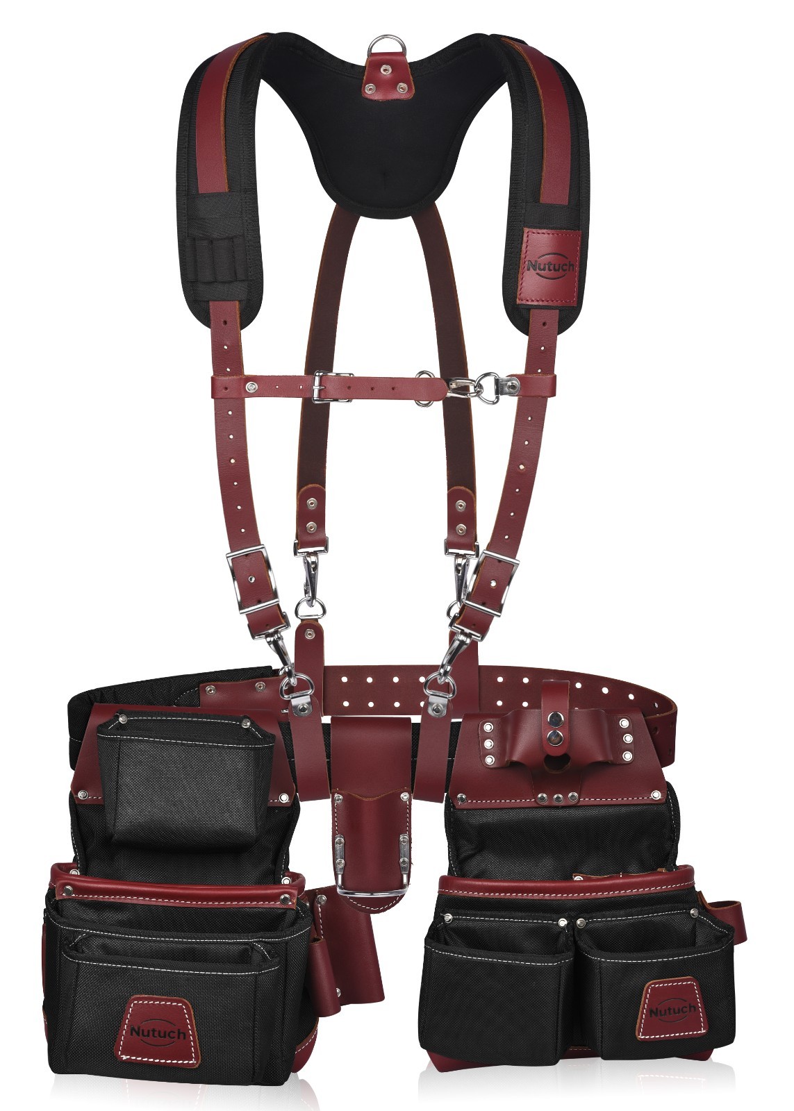 NUTUCH Nylon and Leather Tool Belt with Suspender | Electrician Tool Belts