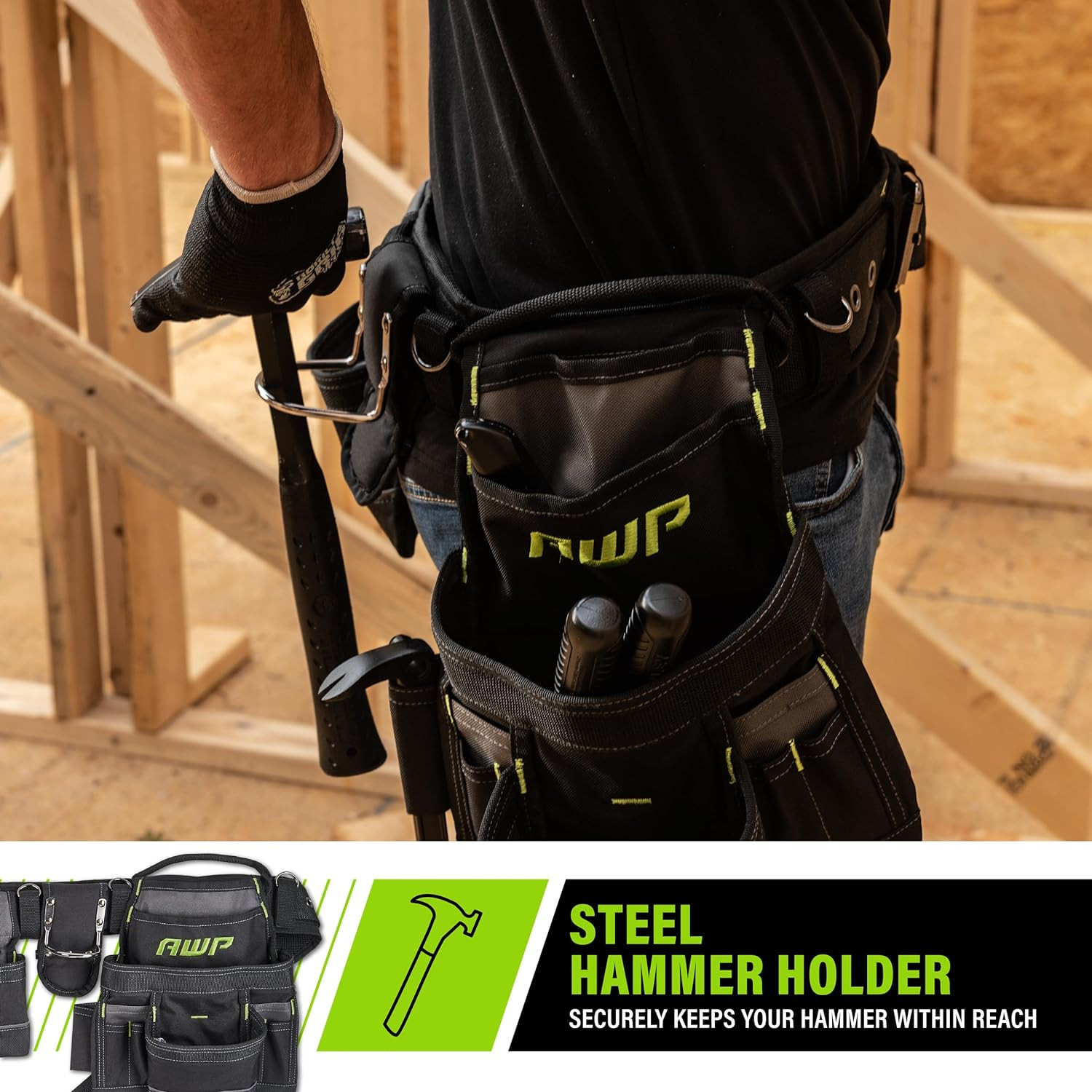 Tool Belt Tool Rig, Durable Premium Utility Belt Organizer for Men & Women, Util