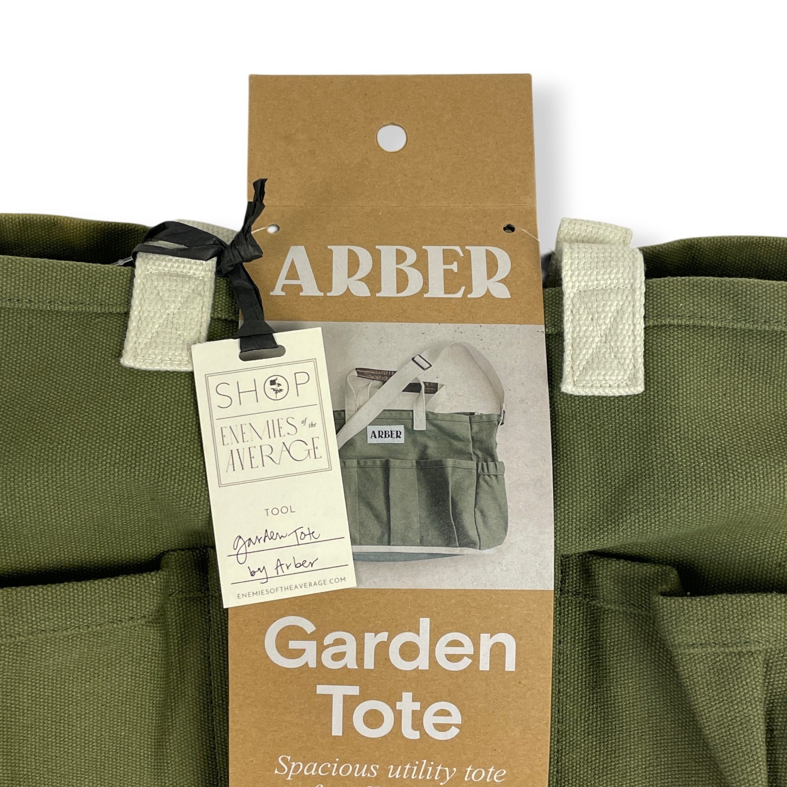 Arber Garden Tote Spacious Utility Tote Multi Pockets Mesh Bottom Canvas Bag