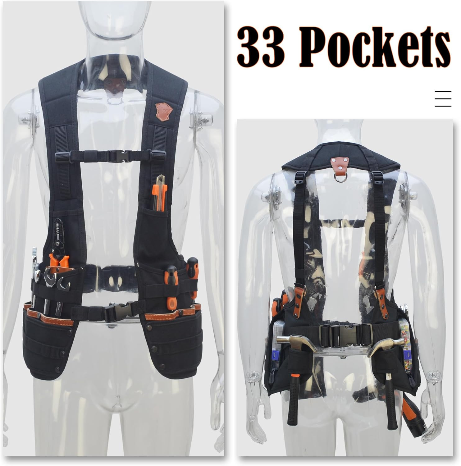 Top-G Construction Leather Tool Vest, Carpenter’S Tool Vest, Tools Vest Elect…