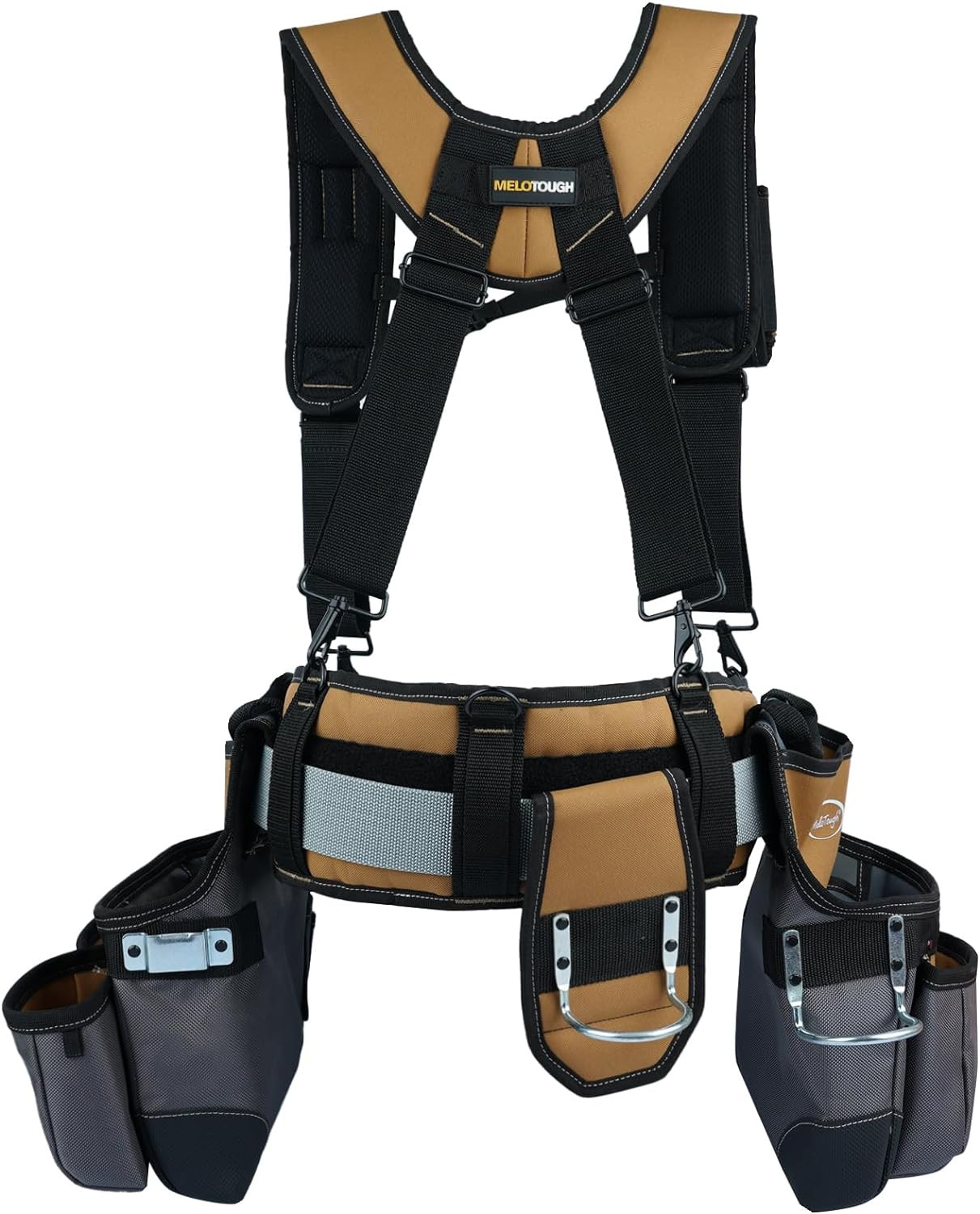 28-Pocket Pro Framer’S Rig Combo Apron Tool Belt and Heavy Duty Padded Suspender