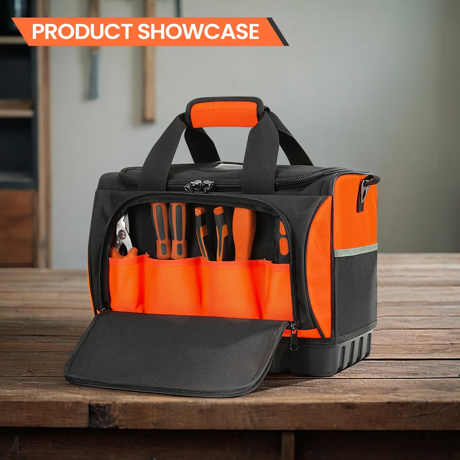TUFFWORX Tool Bag, Large Tool Organizer Bag with 18 Pockets,15.7x 11.4x 9.8 i…