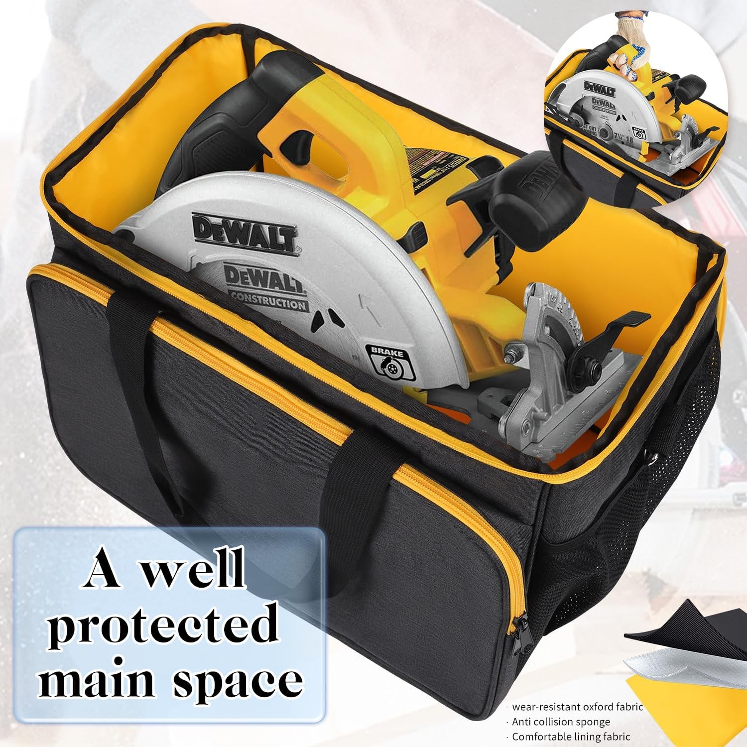 Carry Bag for DEWALT 20V MAX Circular Saw DCS391B/DCS565B,Storage Case for DE…