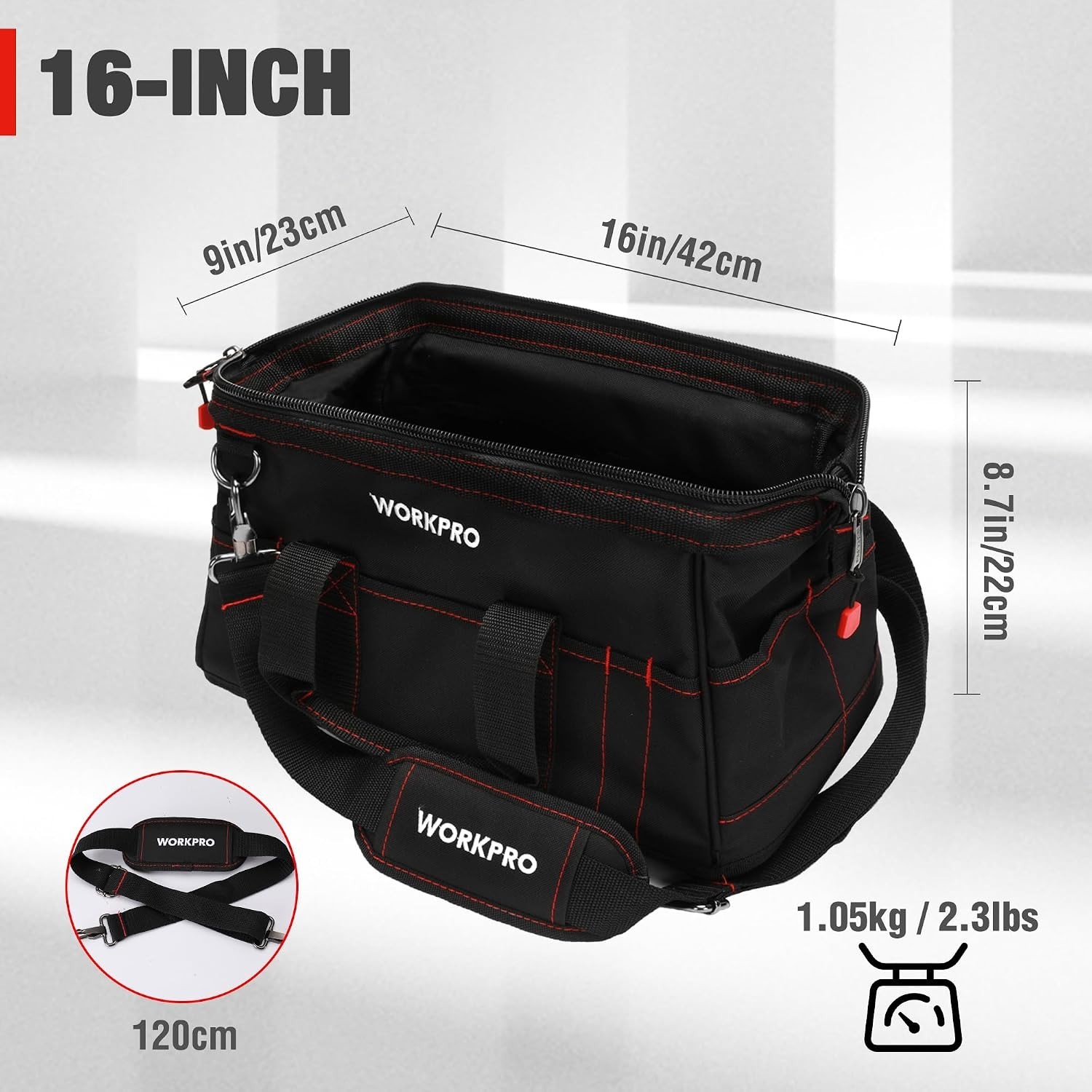 Durable Tool Bag with Multiple Compartments and Adjustable Shoulder Strap