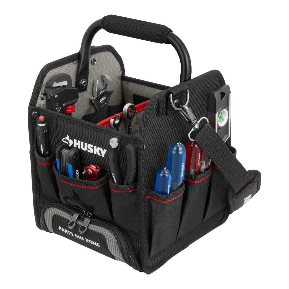 10 in. Tool Tote with Integrated Parts Bin Zone
