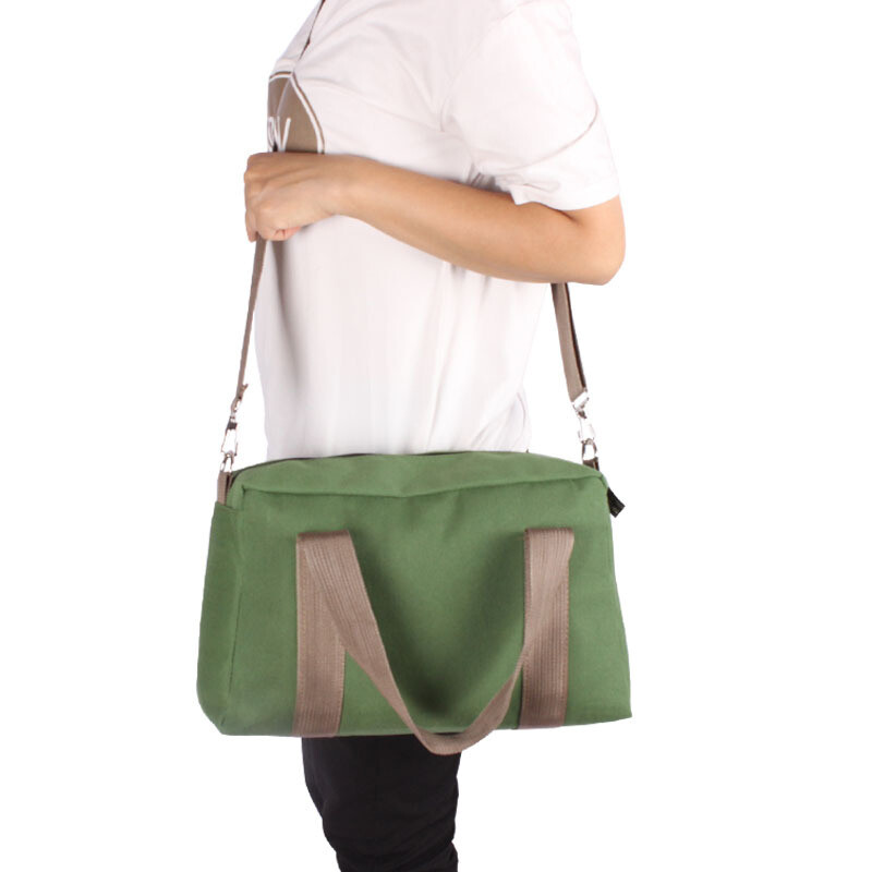 Large Capacity Canvas Tools Bag Heavy Duty Wide Mouth Tool Storage Shoulder Bag.
